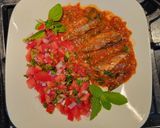 A picture of step 4 of Sardines in Tomato Sauce with Pico de Gallo Salsa.