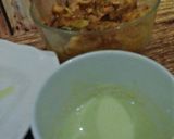Foto langkah ke 7 dari resep BreadPuding Apel Nougat Pandan dan saus pandan.