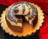 A picture of step 6 of Eggless Chocolate Marble Cake.