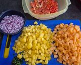 A picture of step 1 of Tropical Fruit Salsa.