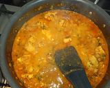 A picture of step 4 of Methi Chicken / fresh fenugreek chicken.