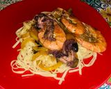 Foto del paso 9 de la receta: Pulpitos baby y Camarones en pasta Fettuccini al estilo Sonorense