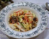 รูปขั้นตอนการทำที่ 5 ของ ส้มตำทะเลทุเรียน