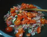 Pas rețetă Spaghette cu bacon și roșii 1 fotografie