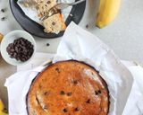 A picture of step 1 of Eggless Banana Cake with chocolate chips.