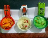 A picture of step 13 of Tricolor fruit custard tricolor chocolate bowl.