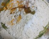 A picture of step 3 of Chana aloo with palak poori.