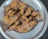 A picture of step 6 of Chatpata kand(purple yam).
