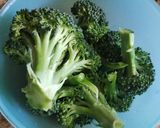 A picture of step 1 of Broccoli walnut stir fry.