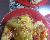 Foto del paso 7 de la receta: Pollo al horno con verduras y arroz con limón para acompañar
