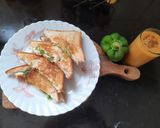 A picture of step 4 of Capsicum mayonnaise sandwich.