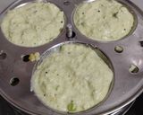 A picture of step 7 of Rava Matar Idli.