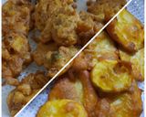 A picture of step 9 of Piyaz,Aalu,tamater mix pakora and Aalu chips paora.