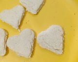 A picture of step 6 of Veg bread cutlets in heart shape.