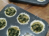 Canastas sin gluten rellenas de espinacas