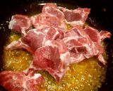 A picture of step 1 of Bhindi Gosht Salan / Mutton Okra Curry.