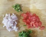 A picture of step 1 of Masala Omelettes.