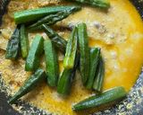 A picture of step 7 of Dharosh Posto / Okra in Poppy seed paste.