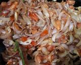 A picture of step 2 of Tadka arbi(Taro roots).