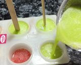 A picture of step 8 of Fresh Fruit Ice Candy / Popsicles (Frozen layered Icecream).