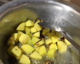 A picture of step 2 of Alu Palak.