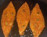 A picture of step 14 of Fish thali - Rice with Fish curry, fish fry, and spiced buttermilk.