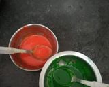 A picture of step 8 of Tricolour meetha paratha with meetha sauce.