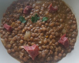 Foto del paso 7 de la receta: 🥄Lentejas estofadas 🍲 con picadillo de jamón 🥓