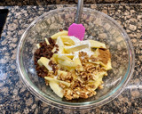 Foto del paso 3 de la receta: Pastel con nueces, pasas, manzanas y cabello de ángel