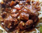 A picture of step 5 of Spaghetti bolognese #4weekchallenge #myfavouriteeasterdish.