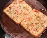 A picture of step 4 of Crispy Rava Open Toast Sandwich.