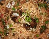 A picture of step 4 of Veg Tripe Schezwan rice.