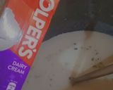 A picture of step 4 of Caramel Firni.