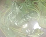 A picture of step 2 of PPP fitters palak paneer peas.