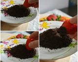 Strawberi berinti Kek Keju Double Chocolate