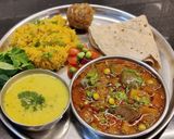 A picture of step 13 of Sole Vange Bhaji(Green Tuvar Brinjal Curry).