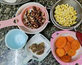 Hình bước làm 2 của món Sữa đậu nành + óc chó + cà rốt🥕🥕🥕🫛🫛🫛