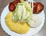 Foto del paso 2 de la receta: Salmón con verduras y huevo