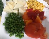 A picture of step 1 of Navratan Korma (no onion no garlic).