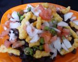 A picture of step 4 of Kurkurey chaat.