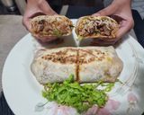 A picture of step 11 of Paneer and Beans Burrito wrap.