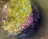 A picture of step 1 of Spinach rice (aka Greek spanakorizo).