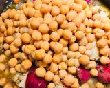 A picture of step 7 of Bok Choy Soup with Chick Peas.