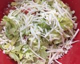 A picture of step 2 of Grilled Chicken Bacon Ranch salad pizza.