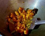 A picture of step 5 of Chingri diye kochu shaak.