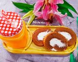 Hình bước làm 7 của món Bánh bông lan cacao cuộn kem