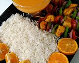 A picture of step 4 of Juicy shaslik sticks with orange juice.