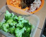 Foto langkah ke 3 dari resep 63. Tumis Brokoli Ayam Jamur.