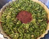 Une image de l'étape 7 de Tarte aux kiwis, mandarine, pêches et rhubarbe (pâte brisée sucrée à l'huile de tournesol).