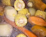 A picture of step 1 of Boiled Vegetables... Corn, Leek, and Bacon Pie.